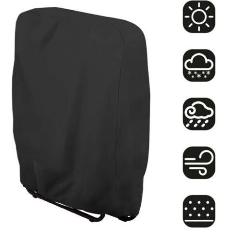 Housse de chaise pliante Housse de protection pour chaise longue Bain de soleil Mobilier de jardin étanche anti-UV Protection contre les dommages, 71 x 110 cm(noir) (1/4)