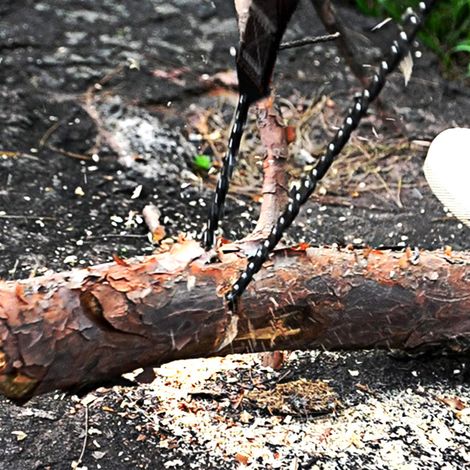 Scie à Chaîne de Survie en Acier Haute Résistance pour Camping et Randonnée - 11 Dents, Noir