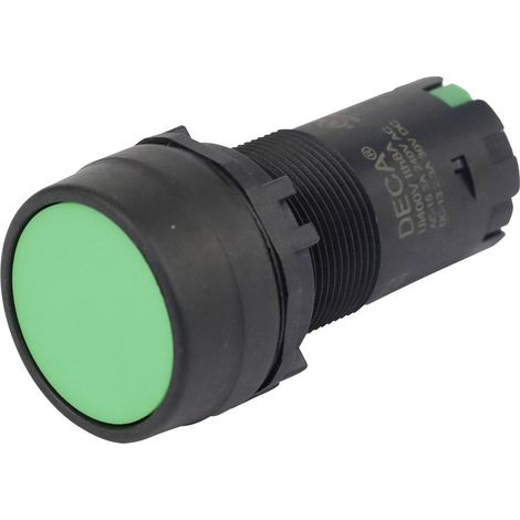 DECA CP2B-M1E10G Interuttore a pressione 400 V 8 A Verde Momentaneo (L x L x A) 29.9 x 20.5 x 55.5 mm 1 pz.
