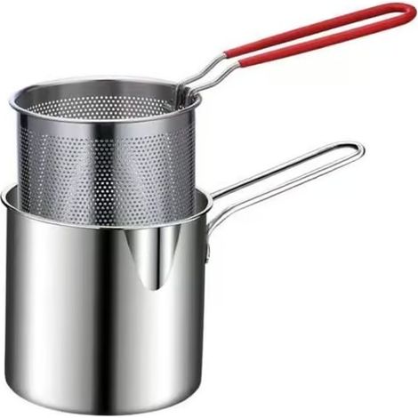 Friteuse avec passoire, chauffage par induction et gaz, petite friteuse domestique (1/4)