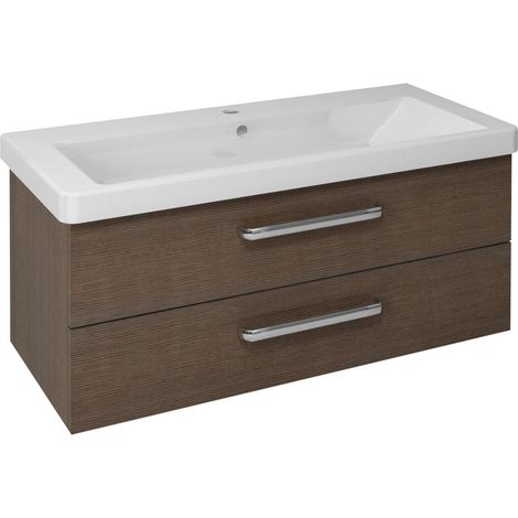 Meuble sous-vasque 2 tiroirs THEIA 101,4x43,5x44,2cm, pin rustique (1/2)