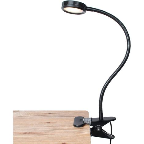 Lampe De Lecture - Avec Pince De Fixation Réglable - 2 Modes De Couleur Et 2 Niveaux De Luminosité - Alimentation Secteur 110 V - 1 Pièce (1/5)