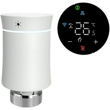 Thermostat intelligent pour radiateur BRT-100 avec WiFi, écran tactile LED et programmation 5+2, économie d’énergie (1/5)