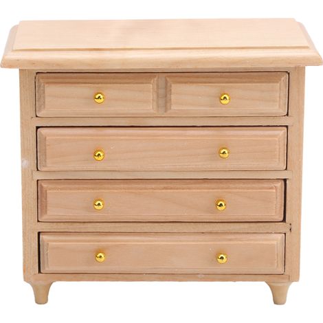 Armoire Miniature en Bois pour Maison de Poupée 1:12 avec Tiroirs - Meuble Décoratif Modèle Réduit (1/5)