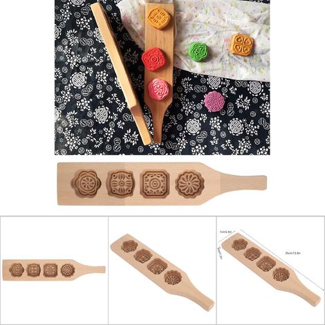 Moule à gâteau de lune en bois, moule à pâtisserie pour la fabrication de gâteaux de haricots mungo glacés, outils de cuisson (1) (1/5)