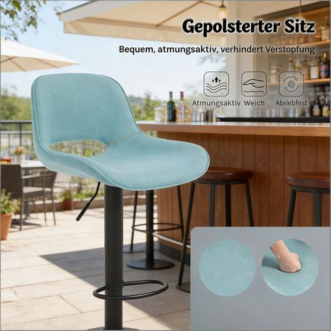 Lot de 2 tabourets pivotants de luxe pour bar extérieur, patio et jardin. (1/5)