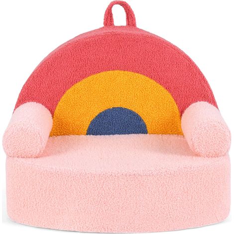 Canapé d'enfant en mousse pour tout-petits avec housse en tissu molleton doux - rouge (1/5)