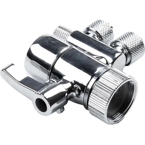 HONORNIC - Vanne de dérivation en laiton argenté, sorties 3/8 po et 5/16 po, accessoire de filtre pour robinet de dérivation