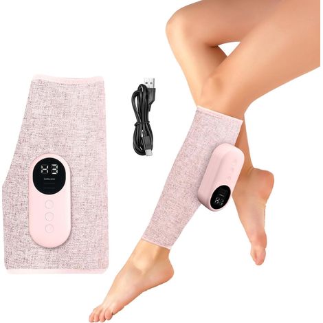 Masajeador de piernas, masajeador de piernas recargable con tres ajustes de temperatura y velocidades, masajeador venoso eléctrico, botas de compresión, masajeador de piernas para relajación. (1/5)