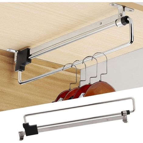 (35 cm) Barra para colgar ropa en armario, ajustable, retráctil, extensible, barra para ropa, barra telescópica deslizante para ropa (1/5)