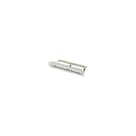 PATCH PANEL LANBERG 12 PUERTOS 1U RACK 10 FTP PARA MODULOS KEYSTONE GRIS