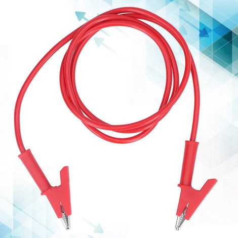 J.70036 Doppel-Krokodilklemmen-Prüfkabel, 10 mm offenes Messingklemmen-Prüfkabelbündel, für Stromversorgungsprüfungen im Automobilbereich, Rot (1/5)