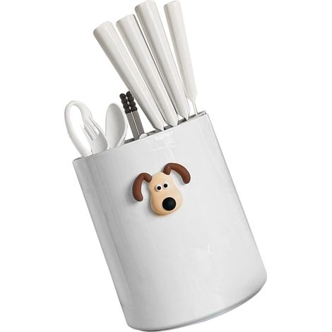 Tube de rangement polyvalent pour baguettes en plastique avec porte-couteaux rotatif pour fourchettes baguettes cuillères ciseaux crème (1/5)