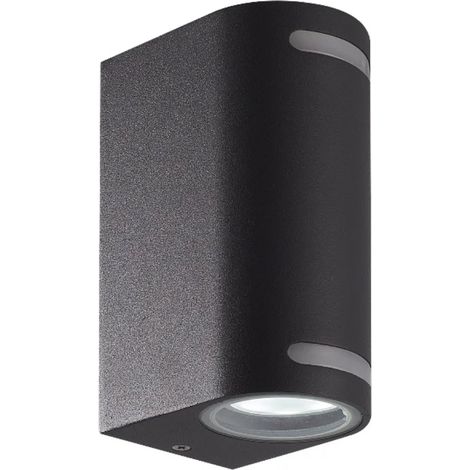 Applique lampada da esterno Nera per parete balcone a doppia emissione e attacchi GU10 (1/5)