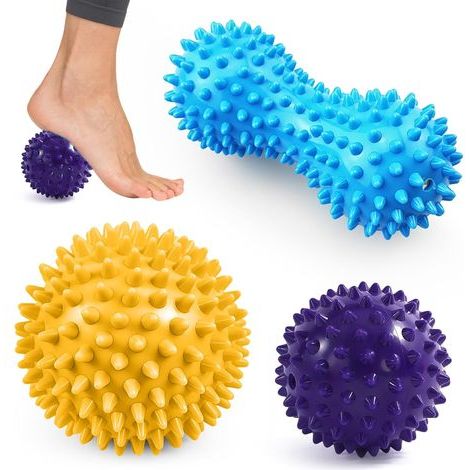 APEX Set mit 3 Reflexzonenmassagebällen mit strukturierter Oberfläche, Myofasziale Release-Bälle, zur Entspannung und Linderung von Muskelschmerzen, Massage von Füßen, Rücken, Schultern, Armen (1/5)