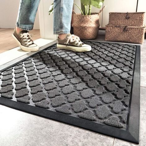 Paillasson antidérapant 60 x 90 cm – Fibres de polypropylène – Conception concave-convexe pour nettoyage efficace – Dos en caoutchouc synthétique (1/5)