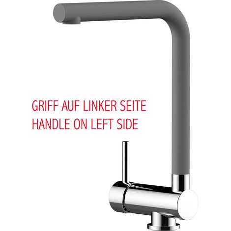 Unterfenster Wasserhahn Vorfenster Umklappbar 6 CM Verchromt Kuechenarmatur mit 360 schwenkbarem zement quartz L Auslauf - LINKER HEBEL (1/4)