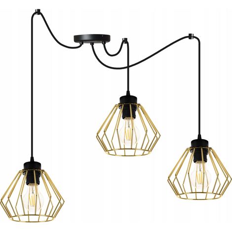 LAMPADA A SOSPENSIONE GOLDEN SPIDER, PLAFONE IN FILO (1/5)