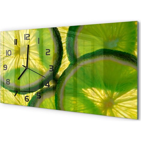 Horloge Murale Salle à Manger 60x30 cm Verre Trempé Design Contemporain Carbonate de calcium (1/5)