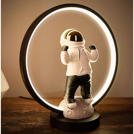 Lampe de Table Astronaute 33cm Anneau LED Lumière Indirecte USB-C Décoration (1/5)