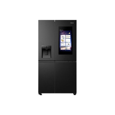 Hisense – Réfrigérateur américain noir 614L – Froid ventilé – Écran SmartScreen – Connectivité WiFi – Dégivrage automatique No Frost – 38 dB
