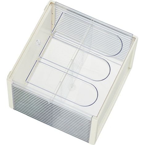 Organisateur de rangement pour tasses de bureau en plastique transparent, porte-tasses à café/eau, tiroir, blanc laiteux (1/5)