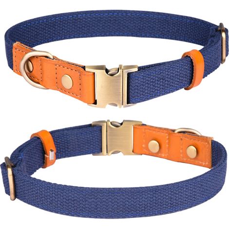 Collier Pour Chien - En Toile Résistante Avec Boucle Gravée - Pour Dressage Et Promenade - Taille Réglable (1/5)
