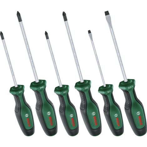Set di cacciaviti Bosch (set di cacciaviti, acciaio S2 di alta qualità, impugnatura Softgrip, punta magnetica, 6 pezzi)