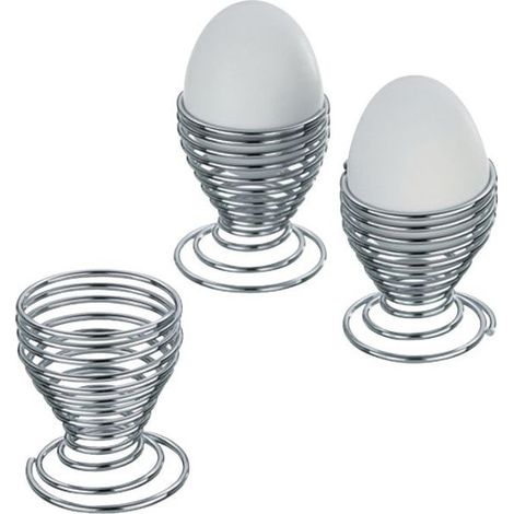 Lot de 4 coquetiers Spirale chromés - KELA