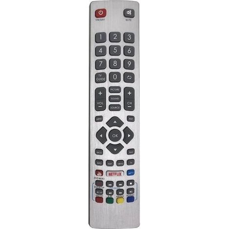 SHW-RMC-0115 Universalfernbedienung – Silber – Kompatibel mit Sharp Aquos 3D HD Smart TV – 433 MHz