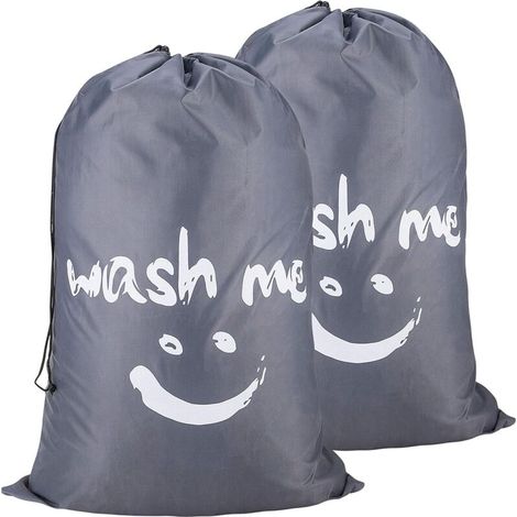 Cestas de lavandería de 2 piezas, bolsas de lavandería plegables, cestos de lavandería plegables de gran capacidad - Gris - Fei Yu (1/5)