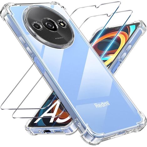 Coque transparente 3 en 1 et protection écran pour Xiaomi Redmi A3, anti-chocs (1/5)