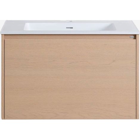 Conjunto di mobile bagno sospeso 80x50 cm in legno con lavabo integrato Jacob SKLUM            