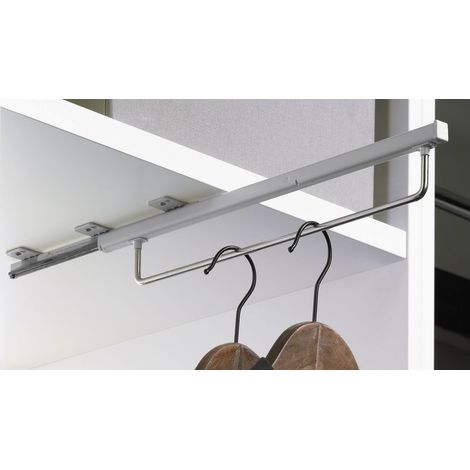 HETTICH QUADRO Schrankgarderobe ausziehbar, 395 x 48 x 60 mm, silber lackiert