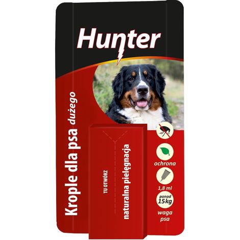 Hunter Tropfen gegen Parasiten für große Hunde, natürliche ätherische Öle, 1,8 ml