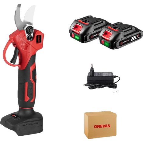 Podadora eléctrica, motor sin escobillas, diseño ergonómico, 2 juegos de baterías (1/2)