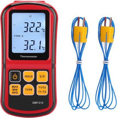Thermomètre Électronique Numérique Double Canal, Appareil de Mesure de Température avec Thermocouple (1/5)