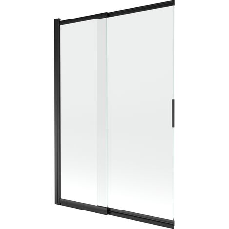 Mexen Fox Duschwand 2-flügelig verschiebbar 120 x 150 cm, transparent, schwarz - 891-120-002-70-00 (1/5)