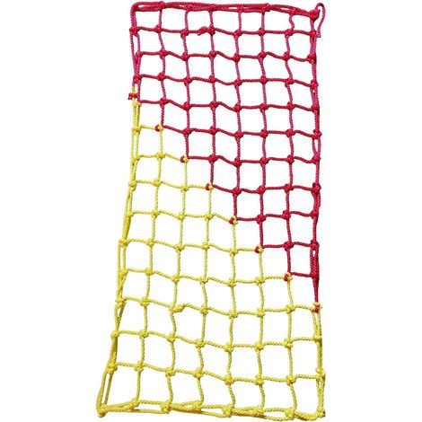 Filet D'escalade pour Enfants Polyester Corde Ladde Filet de Protection pour Aire de Jeux Anti-Chute, Parcours D'obstacles, BalançOires, Cabane Dans les Arb(Size:152304cm(510ft),Color:rouge / jaune) (1/5)