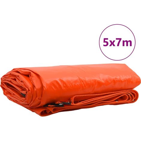 Maison Exclusive - Telo 650g / m² Arancione 5 x 7 m Tela con rivestimento in PVC