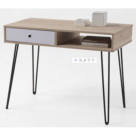 Mesa de estudio Kala metal haya 1 cajon 1 hueco