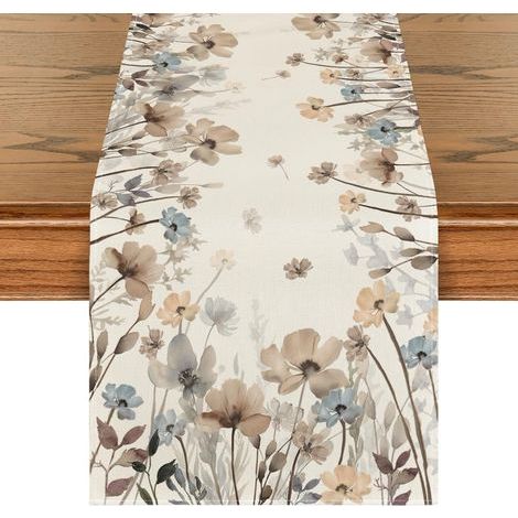 Tuschemalerei – Tischläufer – Frühlings- und Herbstdekoration für den Küchentisch – Wohnaccessoires, Feiertage – 33 x 183 cm