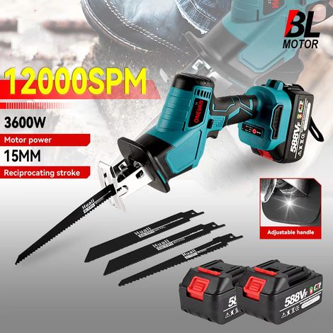 Scie alternative sans fil 3600 W 12000 SPM – Outil coupe bois – Batterie 18V avec 2 batteries (1/5)