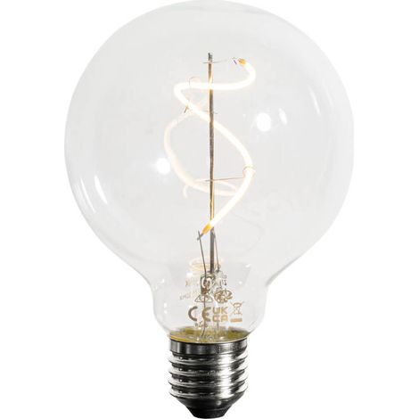 E27 Dimmable LED Spiral Filament G95 4W 270lm 2700K (1/5)