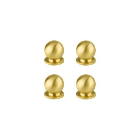 LAN Lot de 4 boutons de tiroir ronds en laiton antique Sollbry, petites poignées minimalistes modernes (dorées) (1/5)