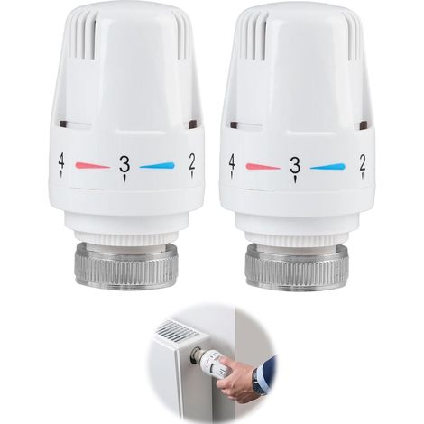 2 pièces M30 x 1,5 Tête Radiateur Thermostatique,Vanne Thermostatique pour Radiateur, Remplacement de Thermostat de Radiateur avec Réglage Automatique de Température, Compatible Maison et Bureau (1/5)