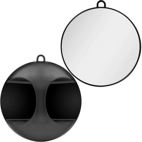 Miroir de coiffure rond et léger - Miroir de coiffure avec poignée pour le suspendre ou le manipuler et visualiser l'arrière de la tête - Miroir à main (1/5)