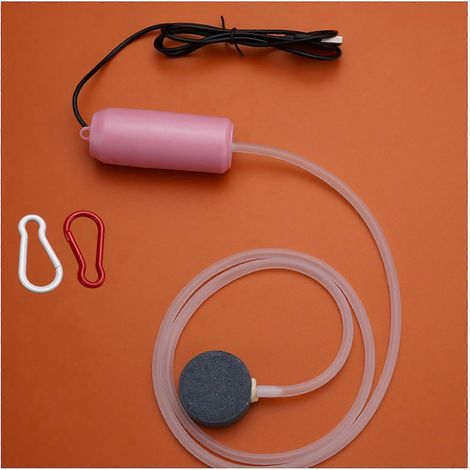 Mini pompe à air silencieuse pour usage domestique, rechargeable par USB, adaptée aux petits aquariums, rose. (1/4)