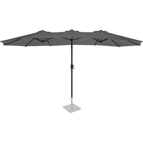 VONROC Premium Sonnenschirm Iseo 460x270cm - Robuster Sonnenschirm – Extra-groß – UV-beständig – Grau – Inklusive Schutzhülle