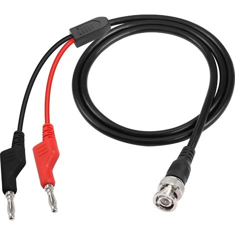 4.2Ft BNC Male to Stackable Dual Banana Plug Test Lead Coaxial Cable for Oscilloscope (câble de test mâle BNC vers fiche banane double empilable pour oscilloscope) (1/5)